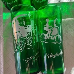 Vintage green glassware